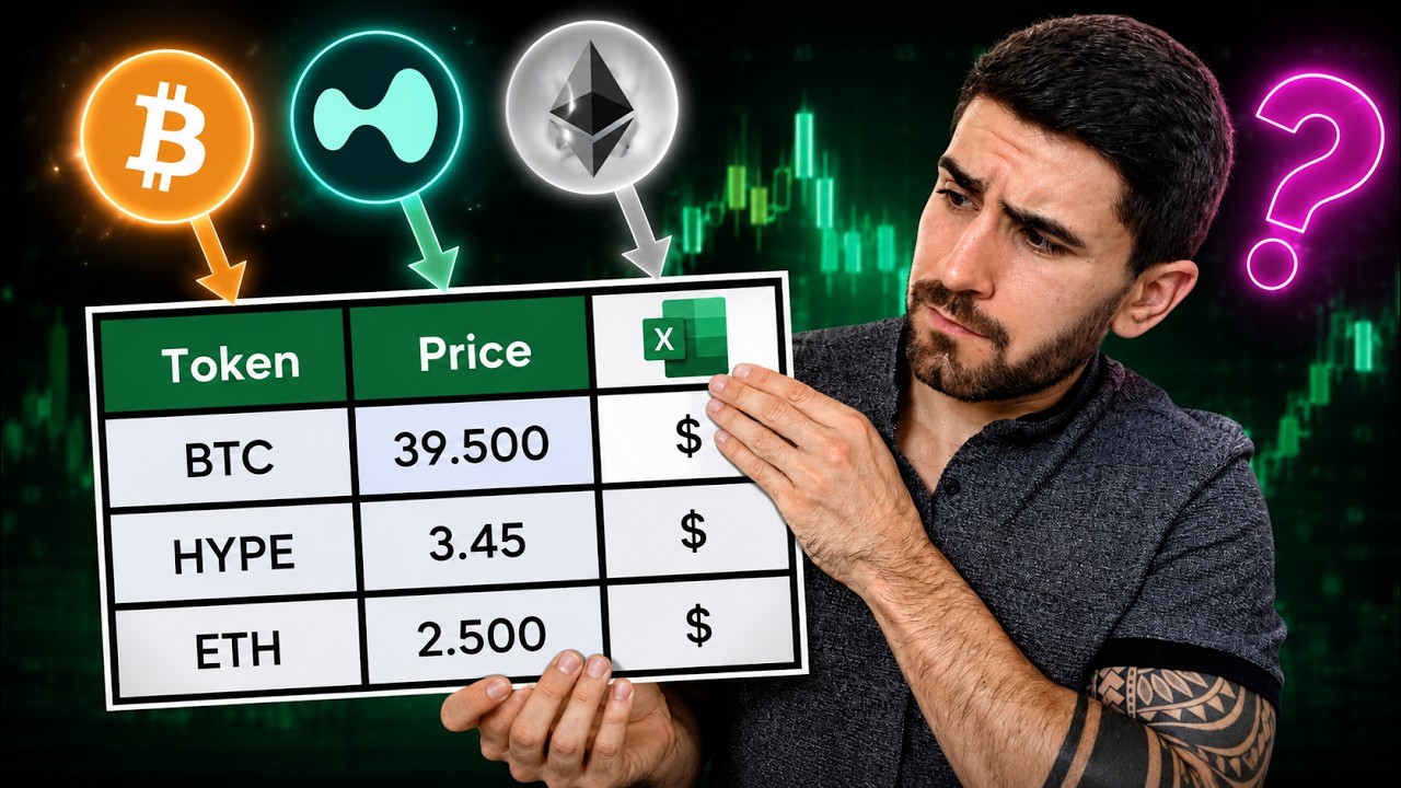 Video: Echzeit Preise von Kryptowährungen in Excel bekommen [TUTORIAL] ✔️